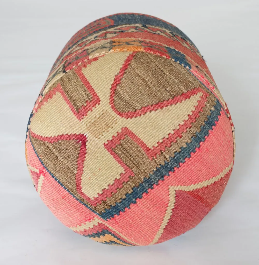 Solid Cylinder Shaped Kilim Stool