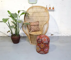 Solid Cylinder Shaped Kilim Stool