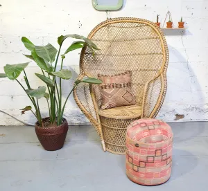 Solid Cylinder Shaped Kilim Stool