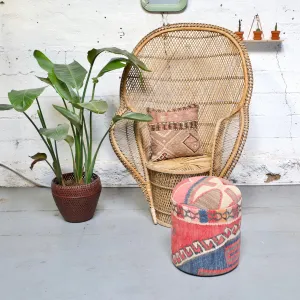 Solid Cylinder Shaped Kilim Stool