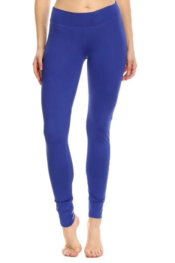 Solid Knit Athletic Mesh Panel Leggings