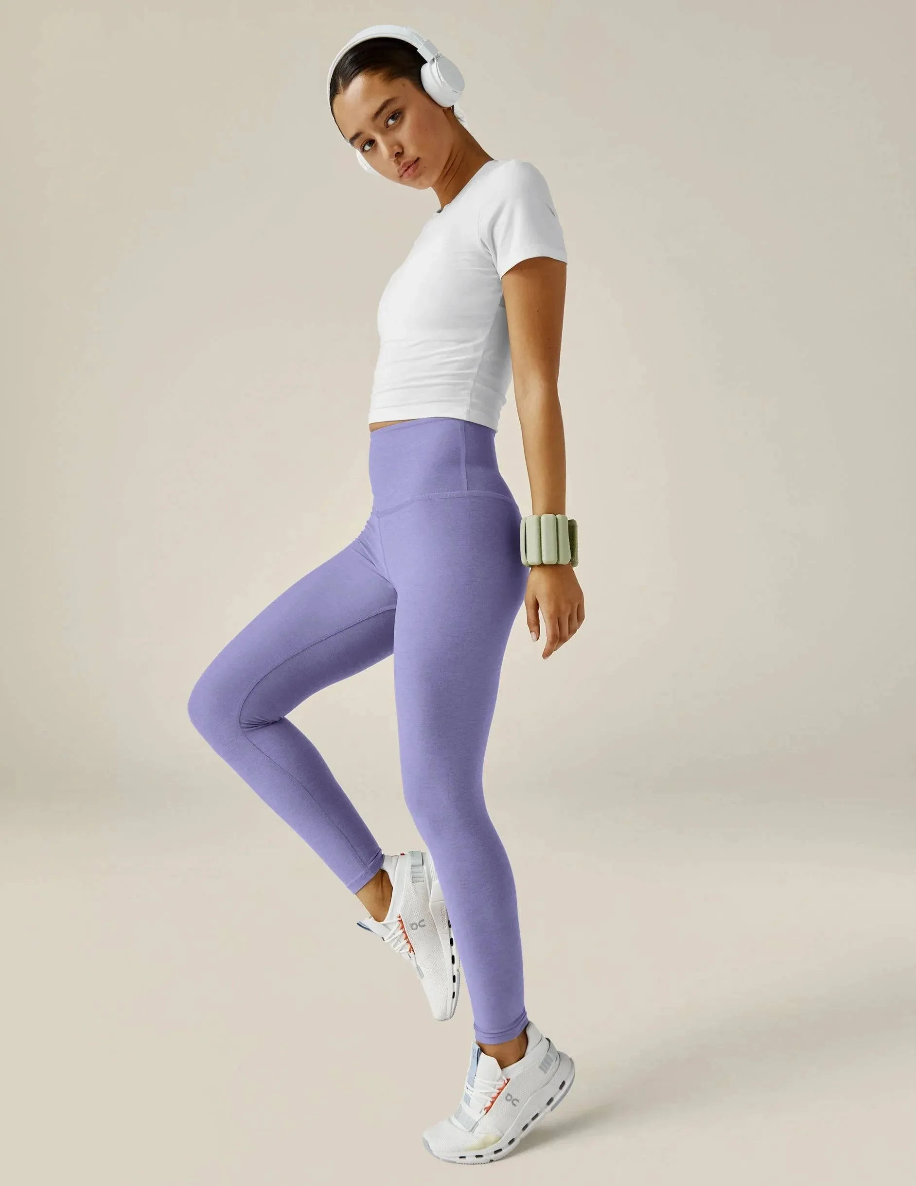 Spacedye Caught in the Midi HW Legging by Beyond Yoga | Periwinkle Cloud Hthr