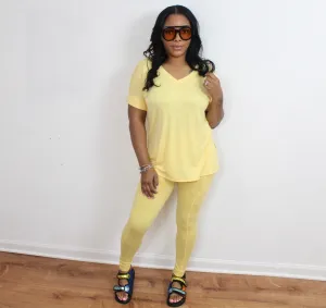 Spring Fling Legging Set-Dusty Banana
