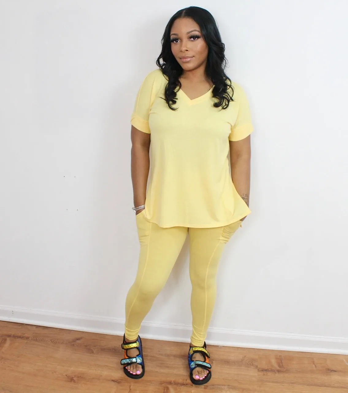 Spring Fling Legging Set-Dusty Banana