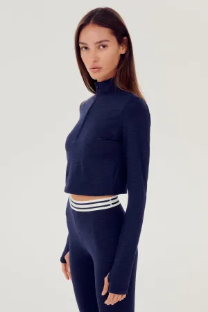 Stevie Active Rib Half Zip - Indigo