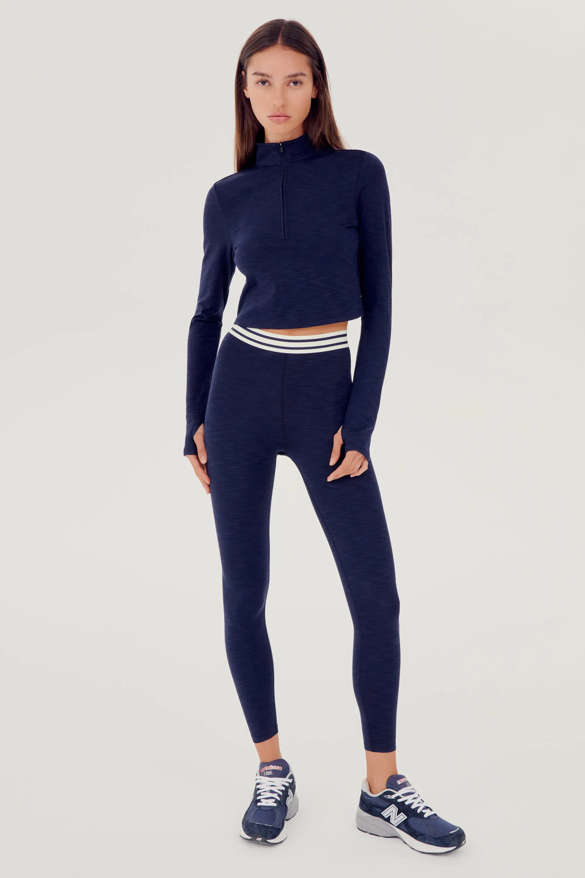 Stevie Active Rib Half Zip - Indigo