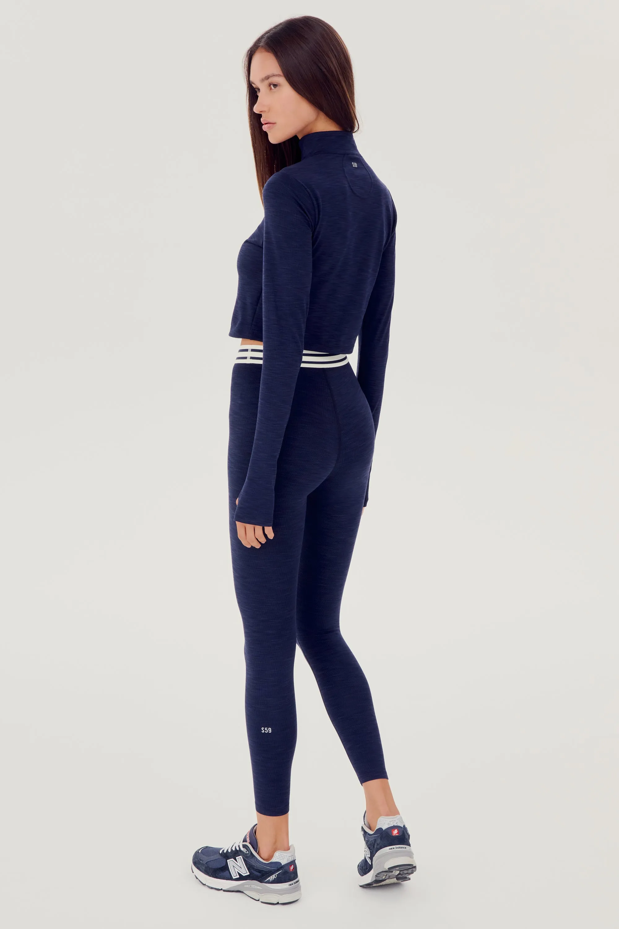 Stevie Active Rib Half Zip - Indigo
