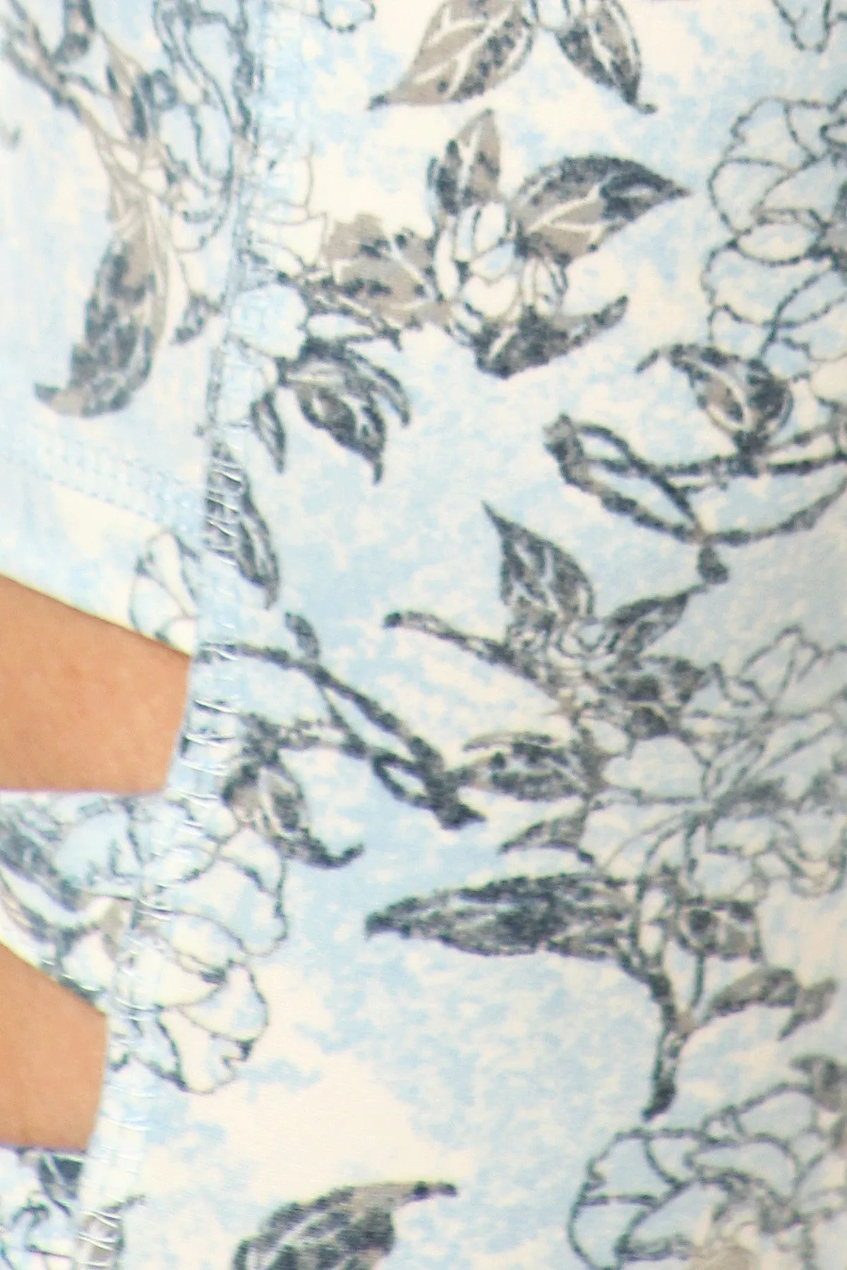 Super Soft Flower Print Cutouts Leggings