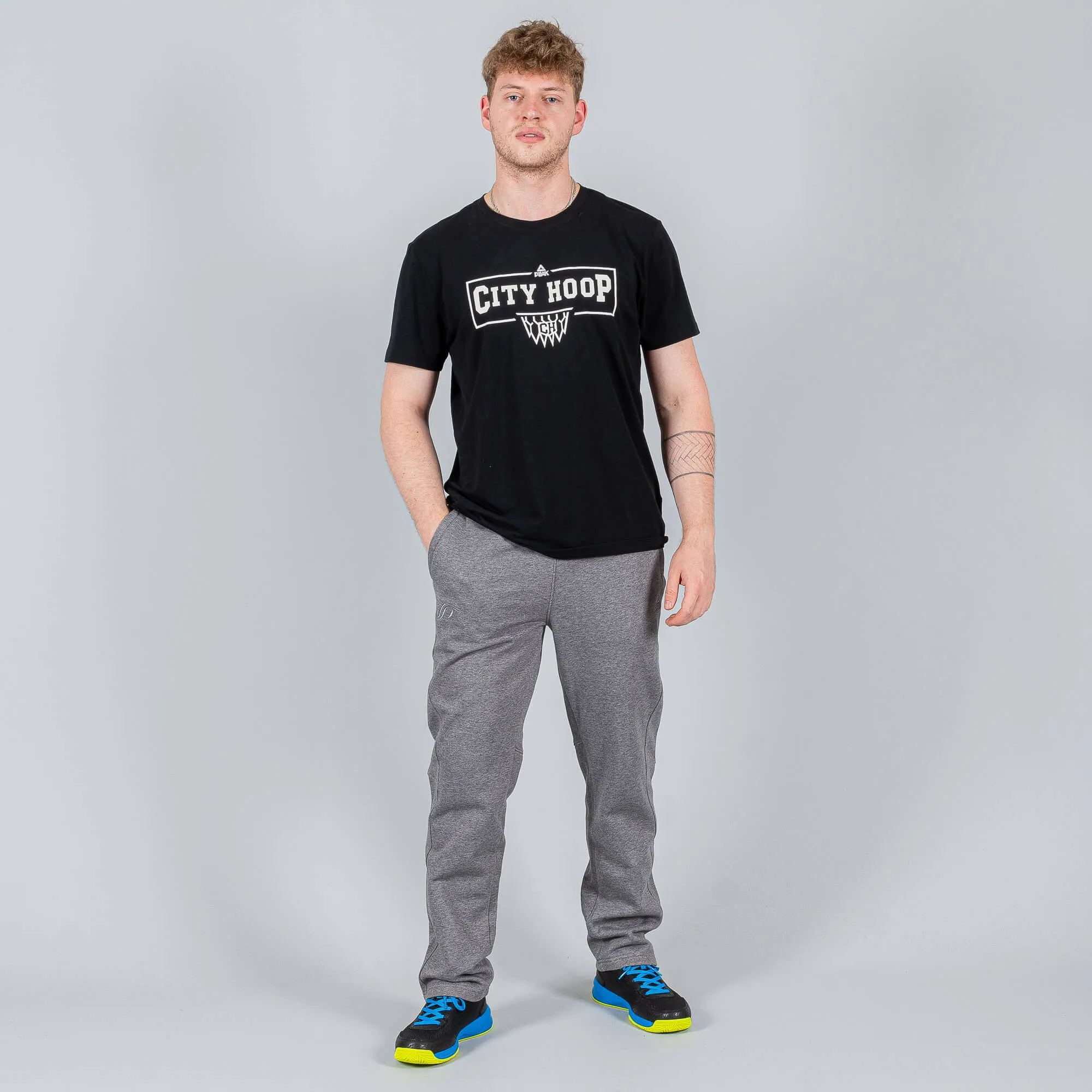 Tepláky PEAK TP - Tony Parker Brushed Knitted Sweater Pants šedé