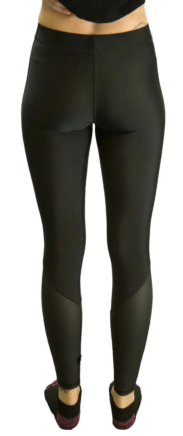TEREZ Women's Laser Cut Vegan Legging, Black, X-Small