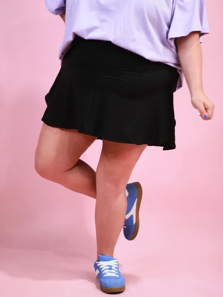 The Libby Butter Soft Athletic Skort - Black