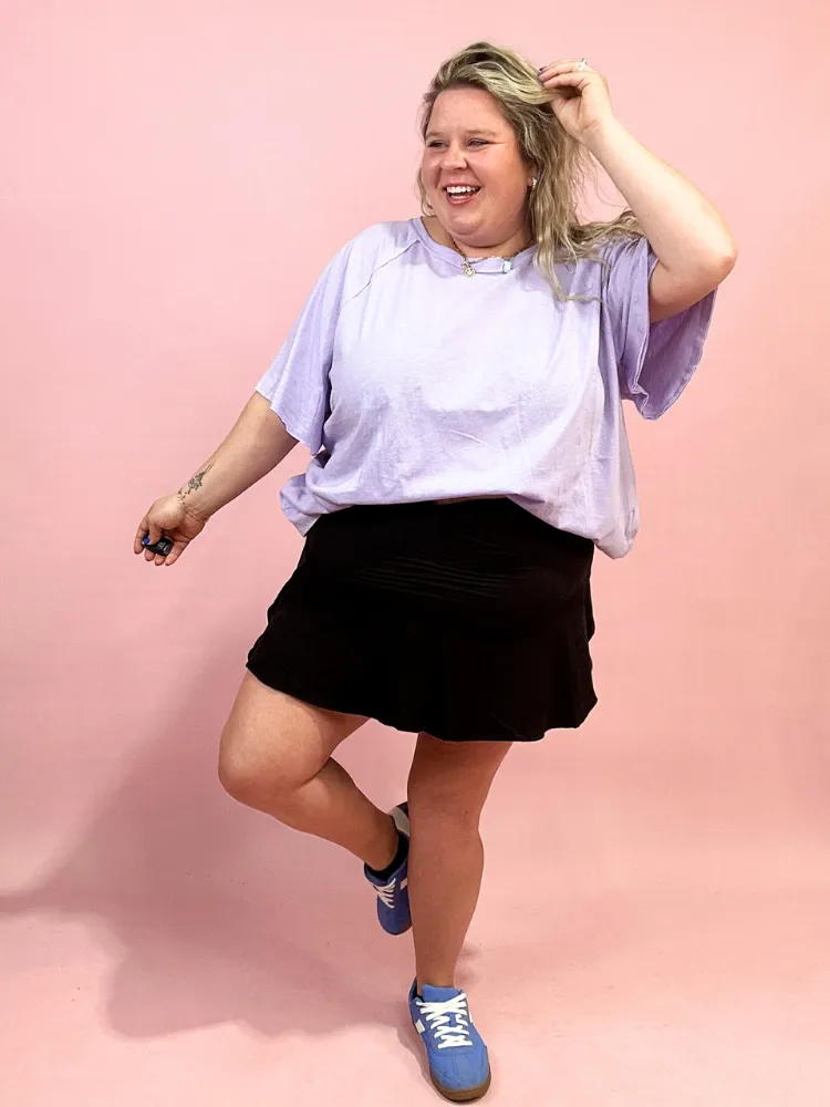 The Libby Butter Soft Athletic Skort - Black