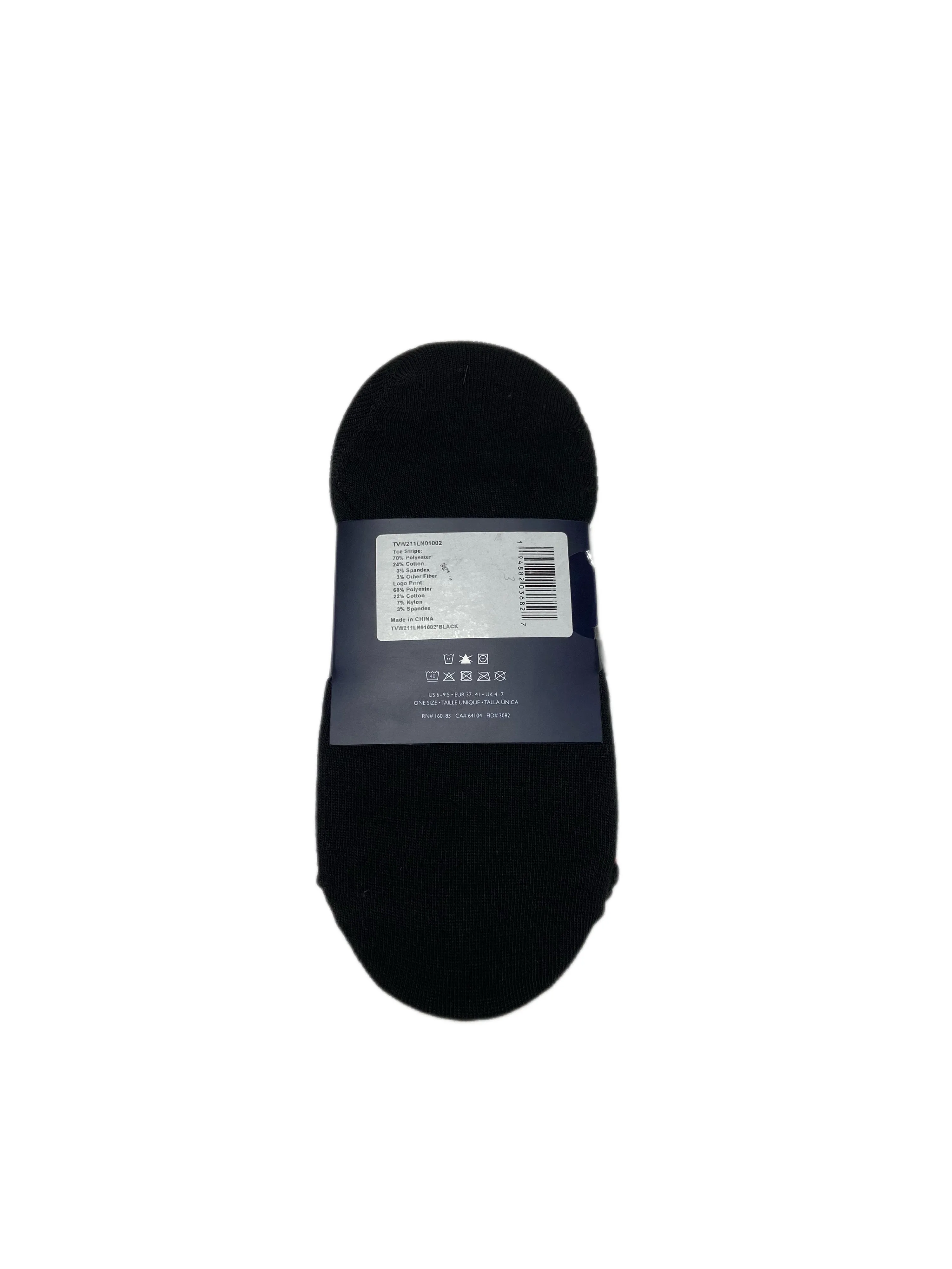 TOMMY HILFIGER Women's 3 Pairs Black Sneaker Liner Invisible Socks Sz 6-9.5 NWT