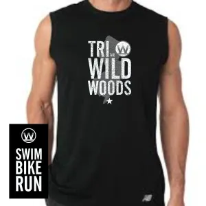 Tri the Wildwoods Men's Sleeveless Tech Tank - Black - State