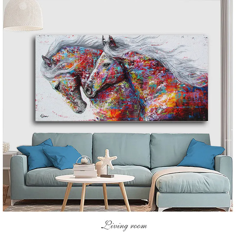 Two Running Horses Wall Art