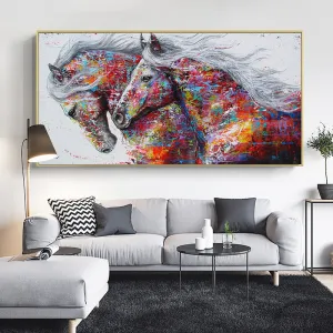 Two Running Horses Wall Art