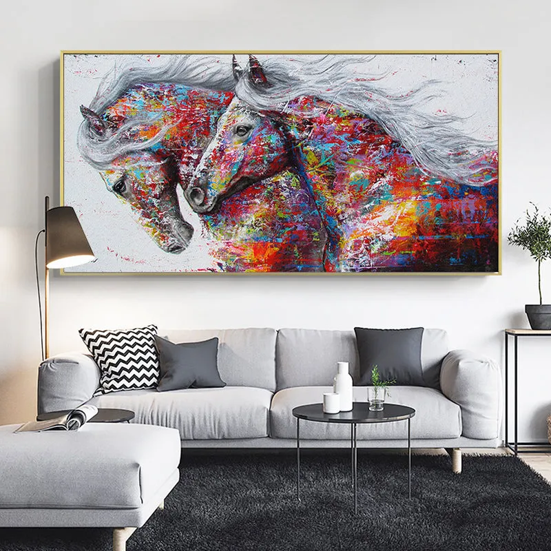 Two Running Horses Wall Art