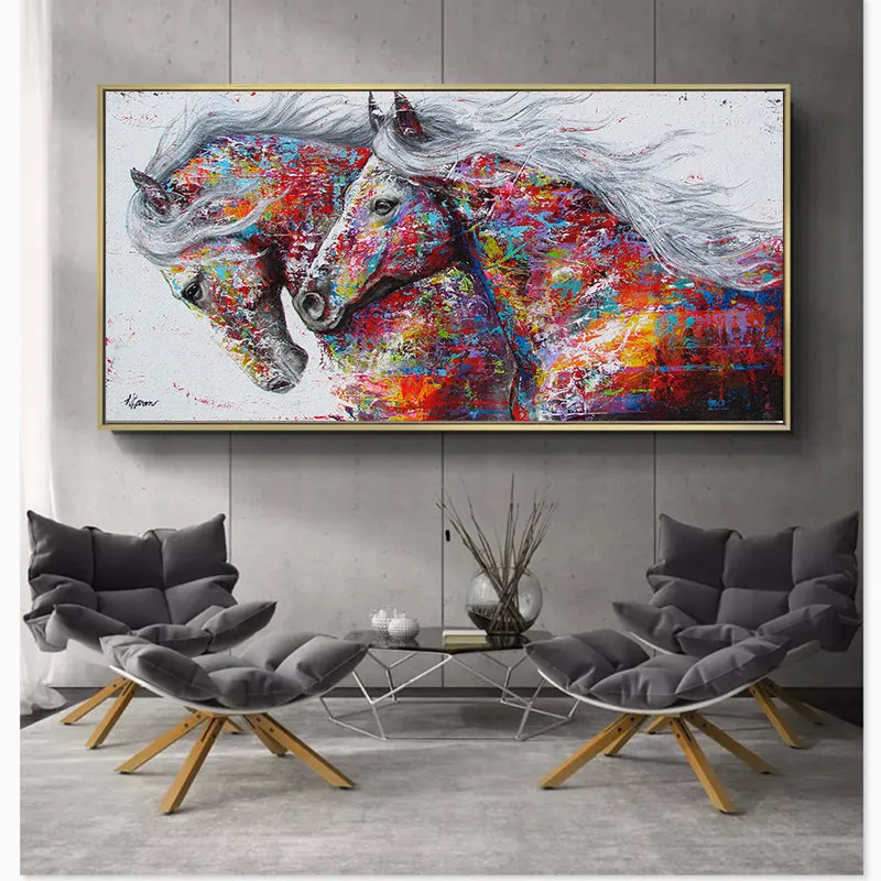 Two Running Horses Wall Art