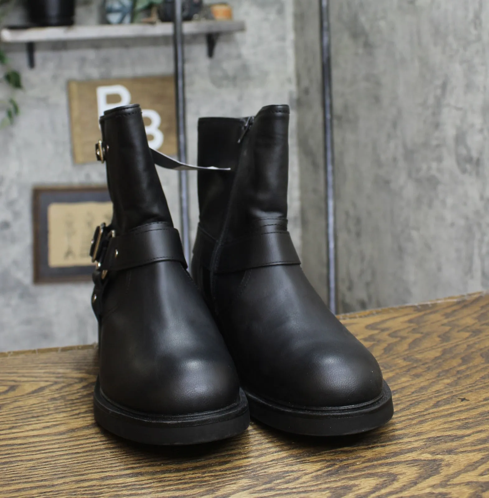 Universal Thread Womens Connor Harness Buckle Ankle Boots 90511576 Black 12M