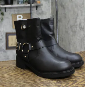 Universal Thread Womens Connor Harness Buckle Ankle Boots 90511576 Black 12M