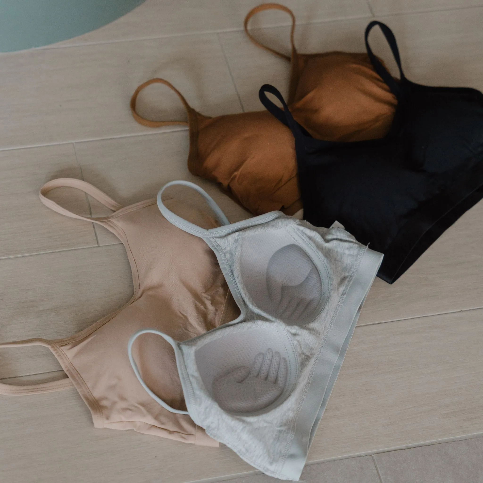 Urban Edge! Mini-Crop Sweetheart Bra Top (Solid Cotton) in Creme Espresso
