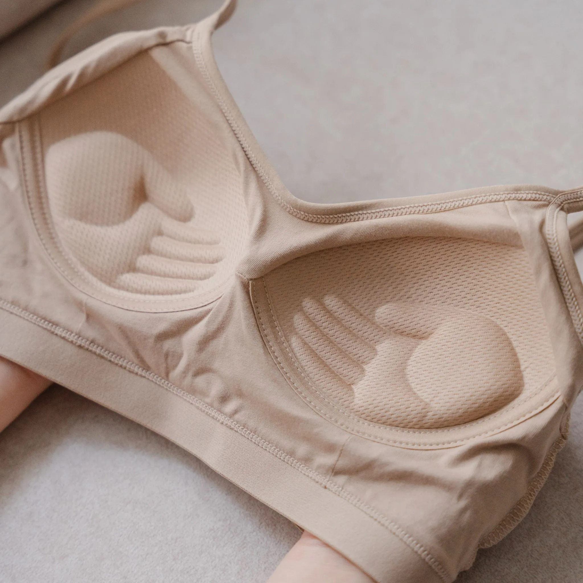 Urban Edge! Mini-Crop Sweetheart Bra Top (Solid Cotton) in Creme Espresso