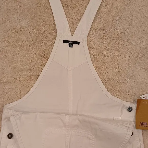Vans Women's Medium Ground Work Shortall Marshmallow White Overalls VN000G8WFS8