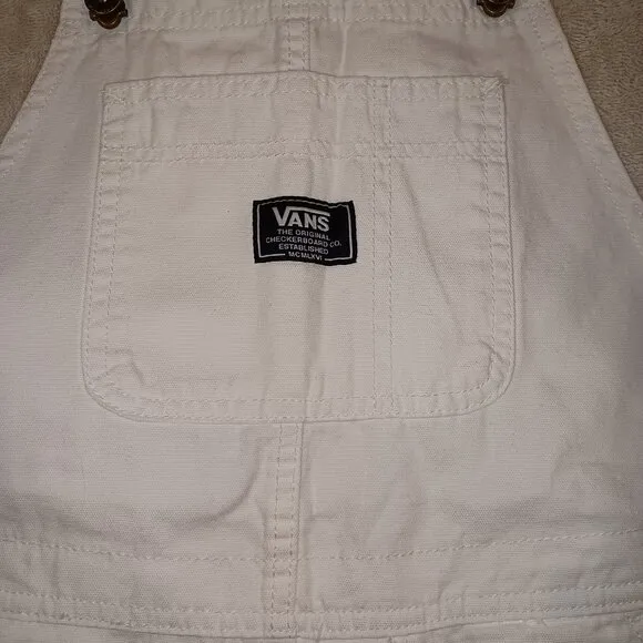 Vans Women's Medium Ground Work Shortall Marshmallow White Overalls VN000G8WFS8