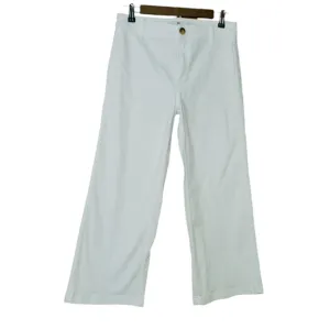 Vineyard Vines Mariner Crop High Rise Wide Leg White Demin