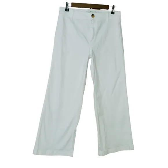 Vineyard Vines Mariner Crop High Rise Wide Leg White Demin