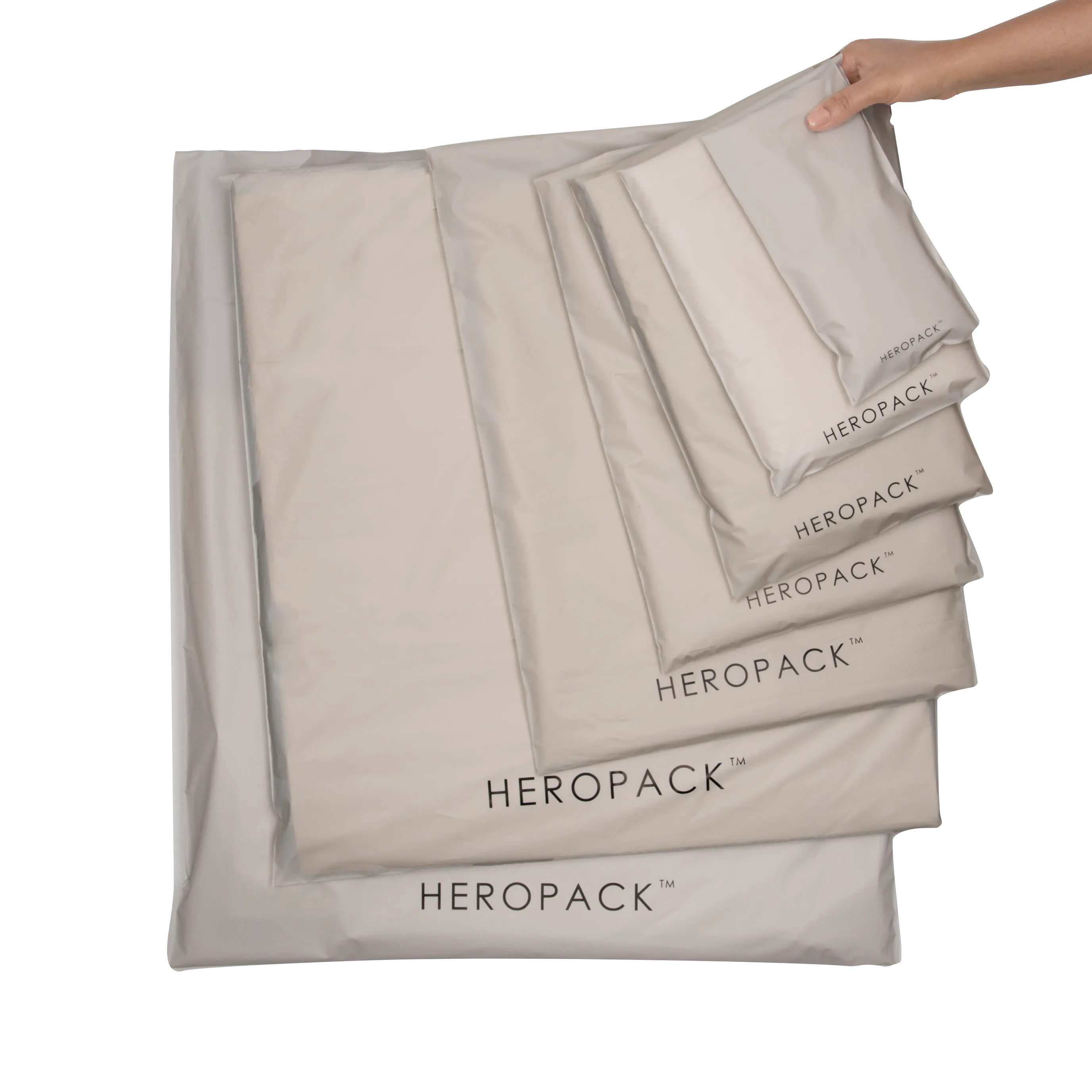 White / Grey Home Compostable HEROPACK Mailers - from packs of 25 - PRE-ORDER