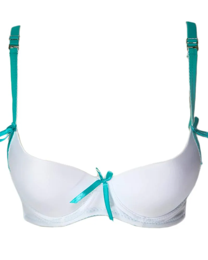 Women Push up Underwire Bra Smoothing Lace Everyday Bra - White