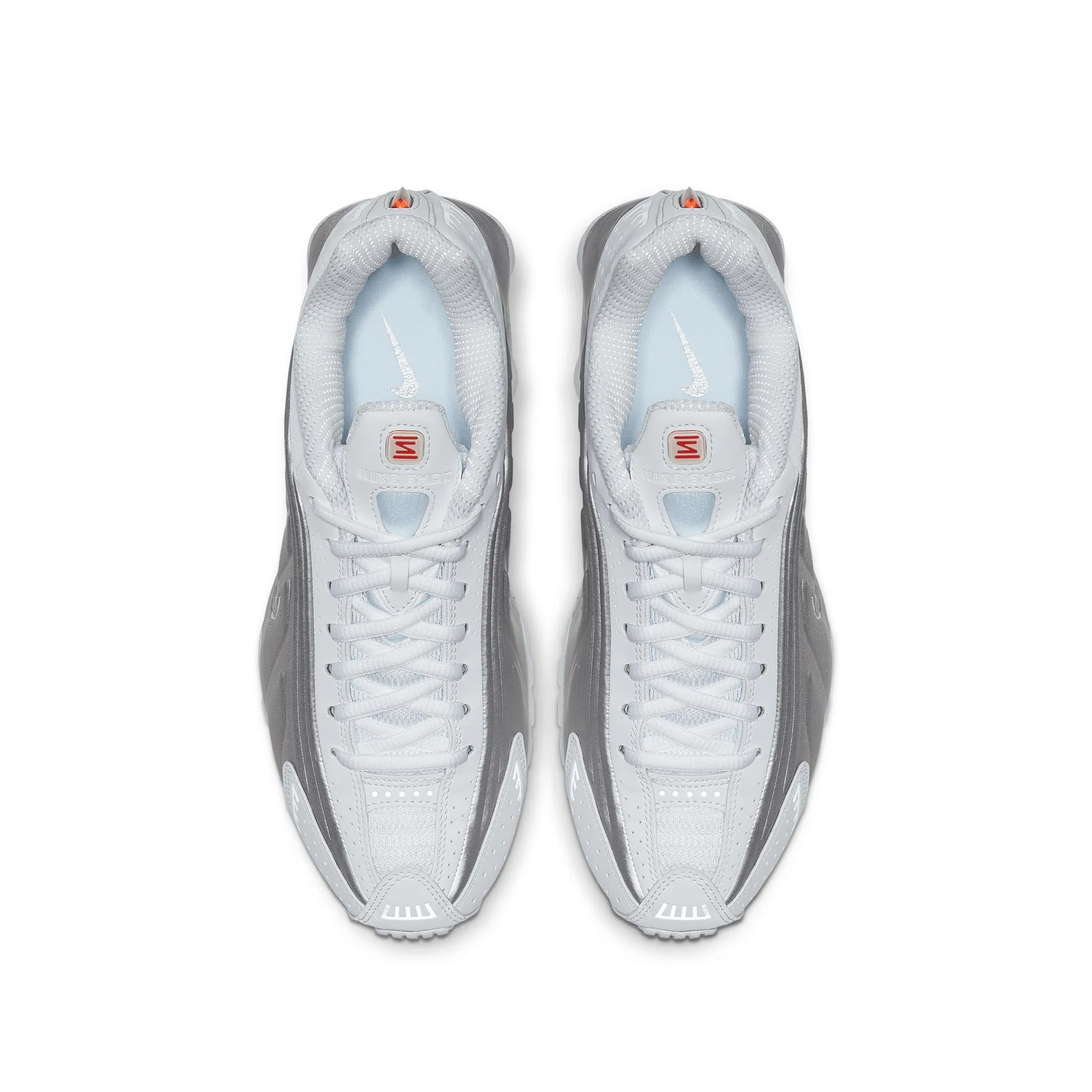 Women's Nike Shox R4 White/White-Metallic Silver-Max Orange AR3565-101