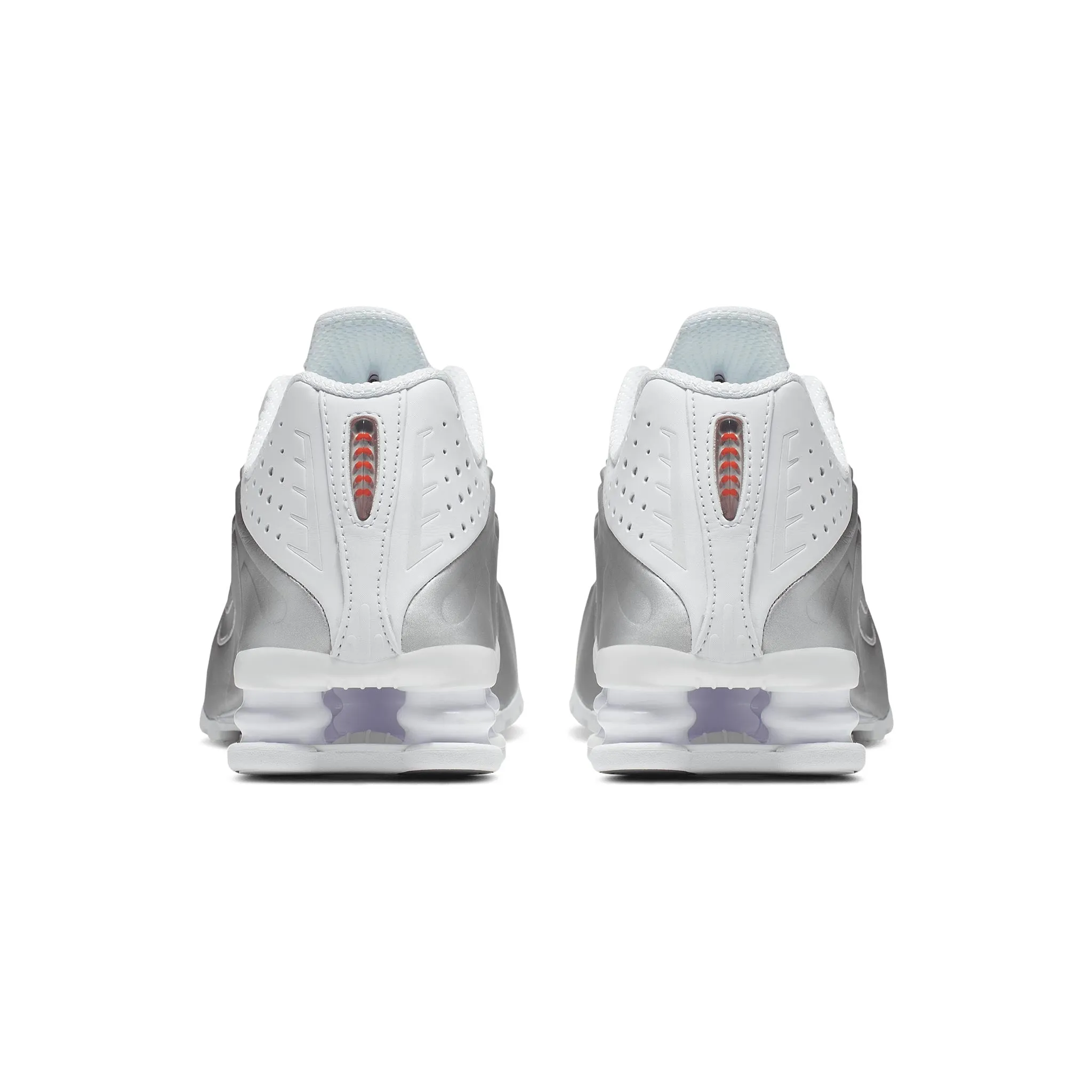 Women's Nike Shox R4 White/White-Metallic Silver-Max Orange AR3565-101
