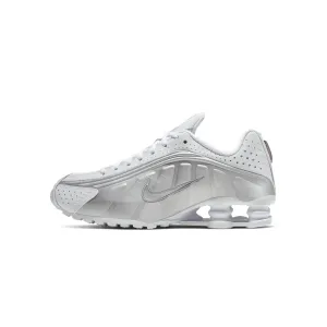 Women's Nike Shox R4 White/White-Metallic Silver-Max Orange AR3565-101