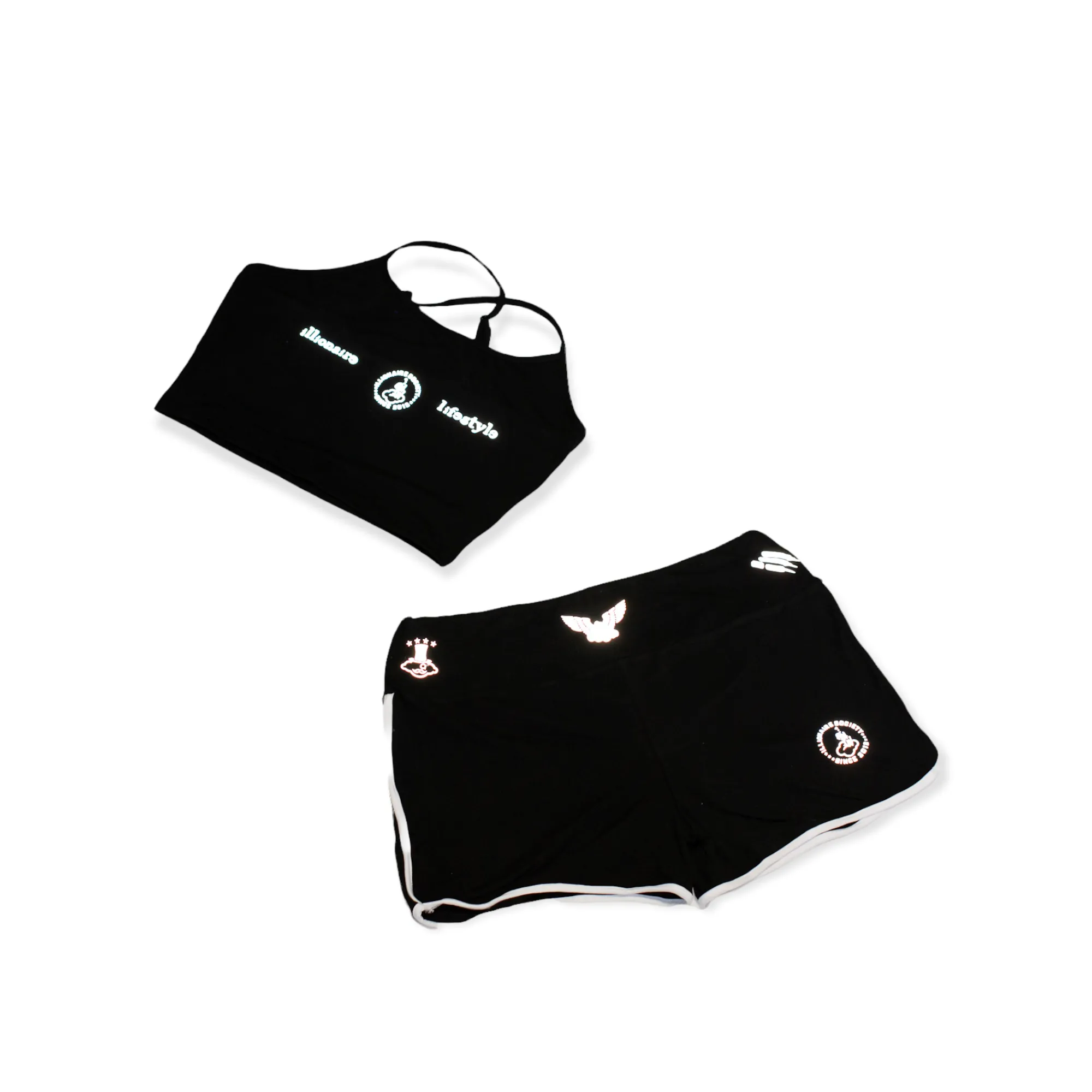 Womens Reflective Shorts Set