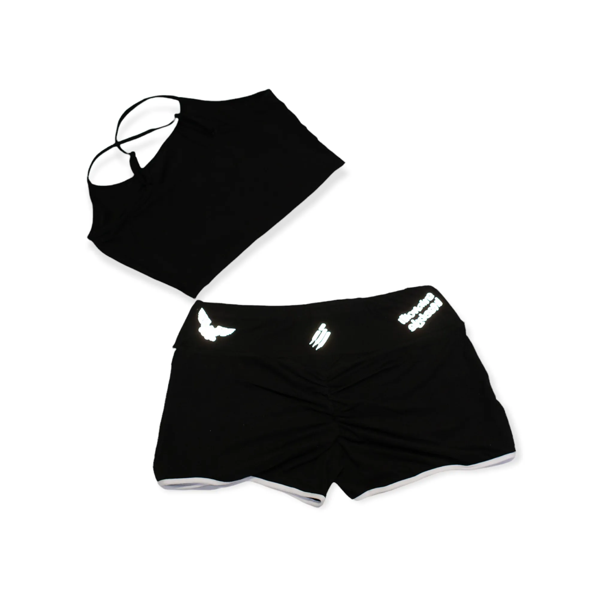 Womens Reflective Shorts Set
