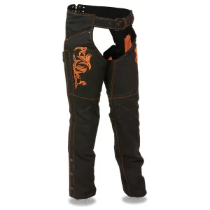 Women's Textile Chap w/ Tribal Embroidery & Reflective Detail
