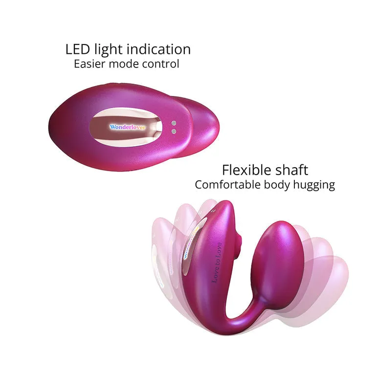 Wonderlover Hands Free Clitoral and G-Spot Vibrator with Remote - Pink